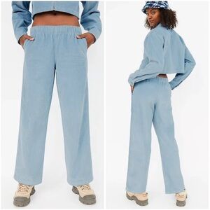 Aritzia TNA Blue Corduroy Carlaw Pants
